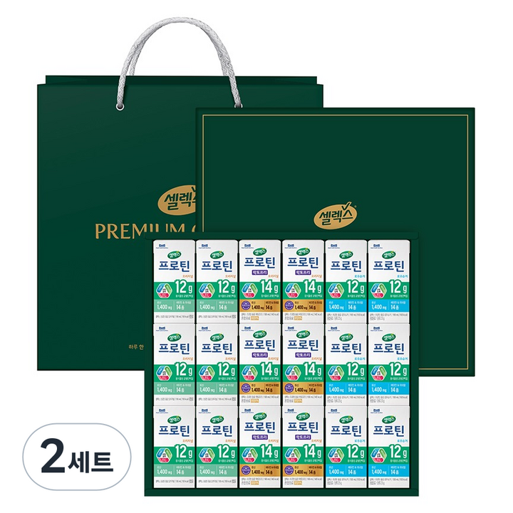 셀렉스 프로틴 음료 3종 x 6p 종합세트 3호 + 쇼핑백, 190ml, 2세트