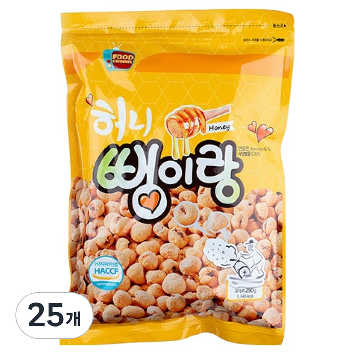 우리식품 허니 뻥이랑, 250g, 25개