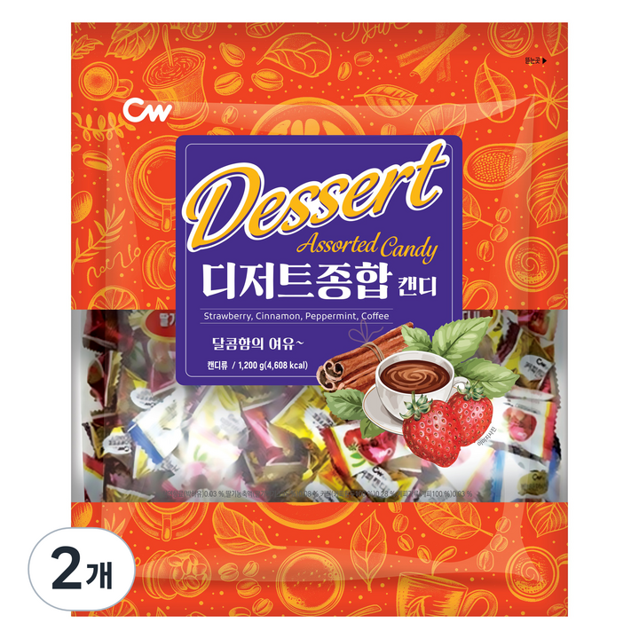 청우식품 디저트종합 캔디, 1.2kg, 2개