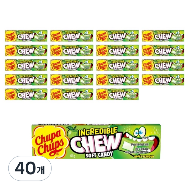 츄파춥스 인크레더블츄 사과맛, 40개, 45g