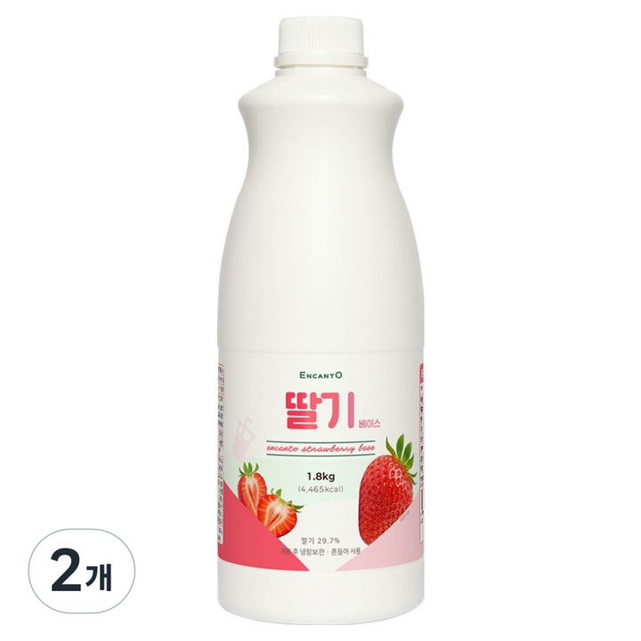 엔칸토 딸기 음료베이스, 1.8kg, 2개