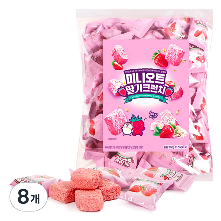미니오트 크런치 딸기향, 8개, 650g