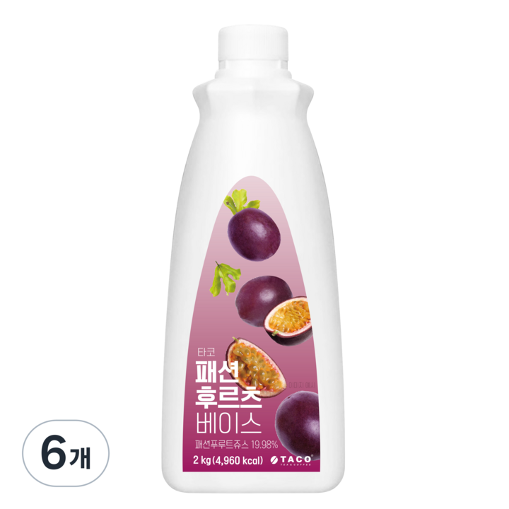 타코 패션후르츠 베이스, 6개, 2kg