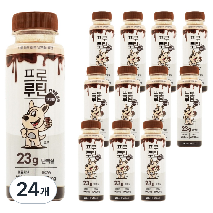 프로루틴 마시는 아르기닌 단백질 23g 음료 코코아, 24개, 250ml