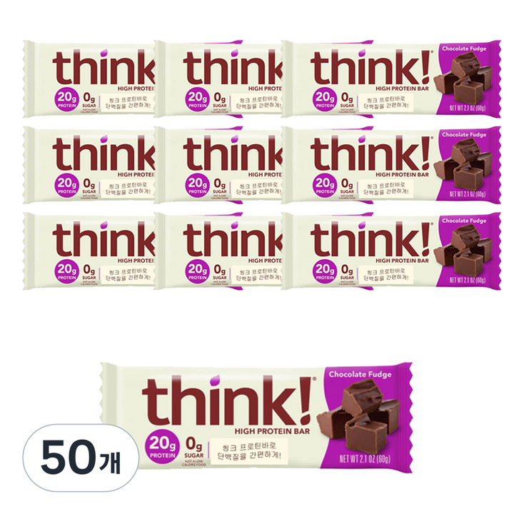 띵크 초코퍼지 프로틴바, 50개, 60g