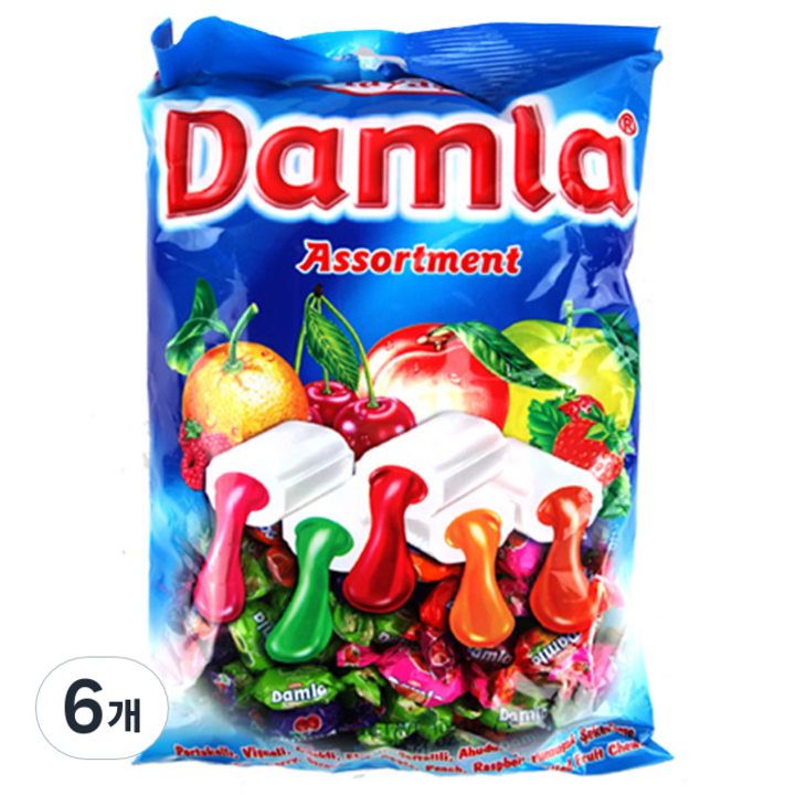 타야스 담라 어소티드 소프트 캔디, 1kg, 6개