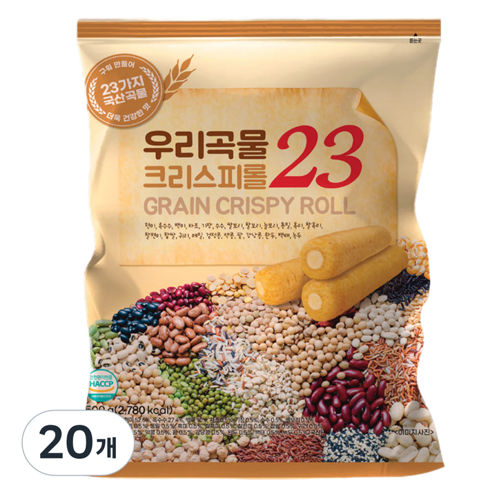 우리곡물 23 크리스피롤 곡물과자 치즈맛, 20개, 500g