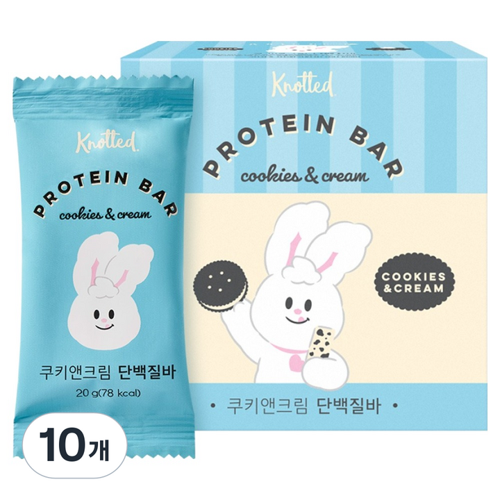 노티드 쿠키앤크림 단백질바 10p, 200g, 10개