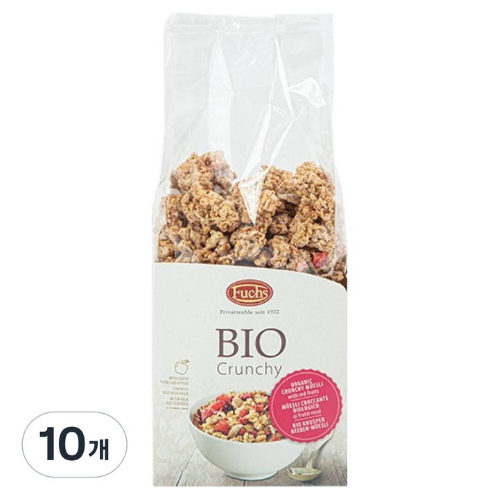 훅스 유기농 레드후르츠 크런치 시리얼, 350g, 10개