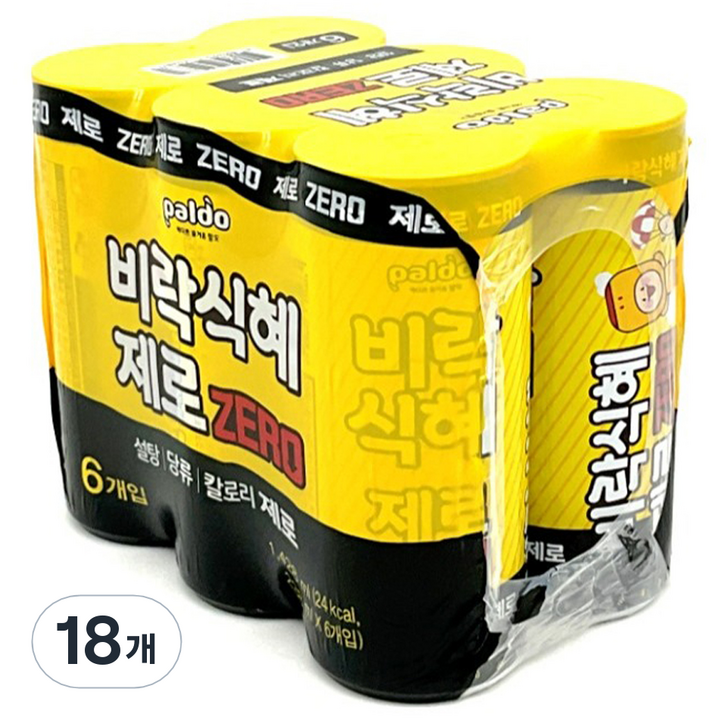 팔도 비락식혜 제로 슬림캔, 238ml, 18개