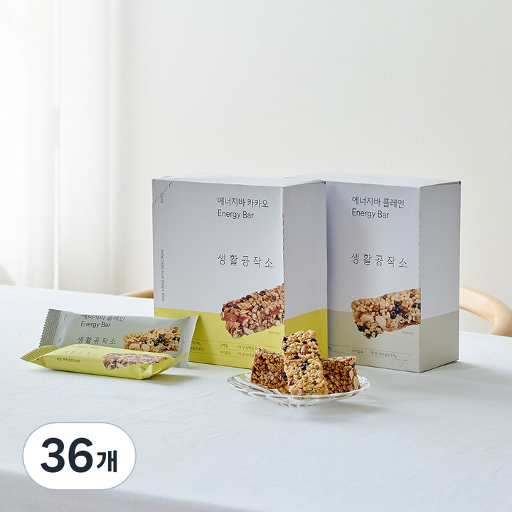 생활공작소 에너지바 카카오, 30g, 36개