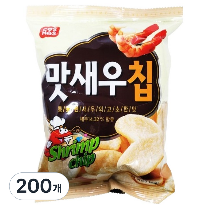 코스모스제과 맛새우칩, 25g, 200개