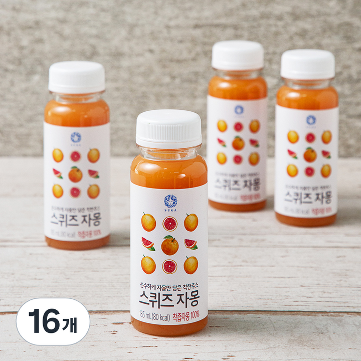 수가 스퀴즈 자몽, 185ml, 16개