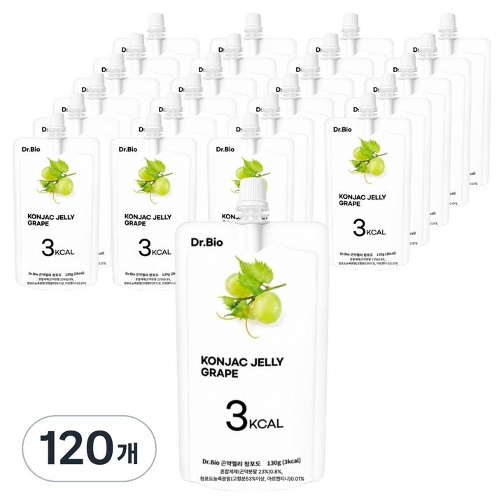 곤약젤리 DR 파우치 저칼로리 청포도맛, 130g, 120개