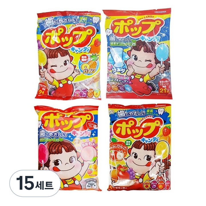 후지야 팝캔디 4개 랜덤구성, 100g, 15세트