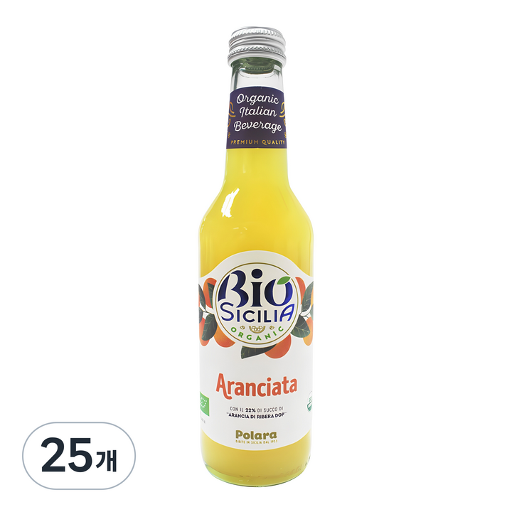 폴라라 유기농 아란시아타 오렌지 탄산음료, 275ml, 25개