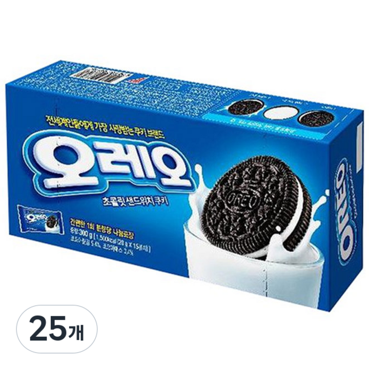 동서 오레오 화이트 샌드위치 쿠키, 300g, 25개