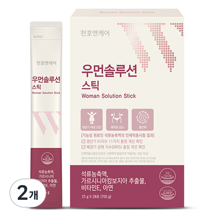 우먼솔루션 천호엔케어 갱년기 스틱 젤리 영양제 28p, 700g, 2개