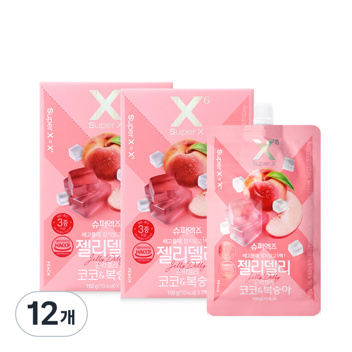 슈퍼엑스 젤리델리 곤약젤리 코코 복숭아 7p, 150g, 12개