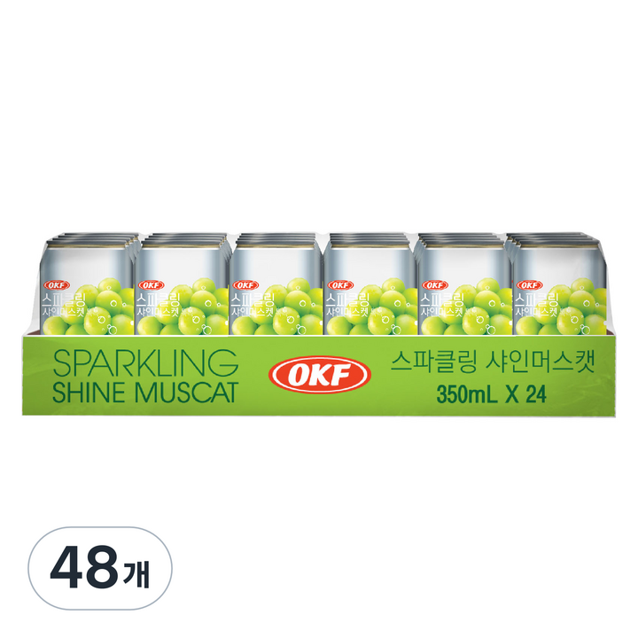 오케이에프 스파클링 샤인머스켓 탄산음료, 350ml, 48개