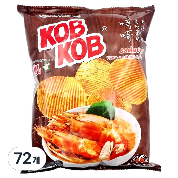 유즈풀 콥콥 포테이토 칩 똠얌꿍향, 72개, 48g