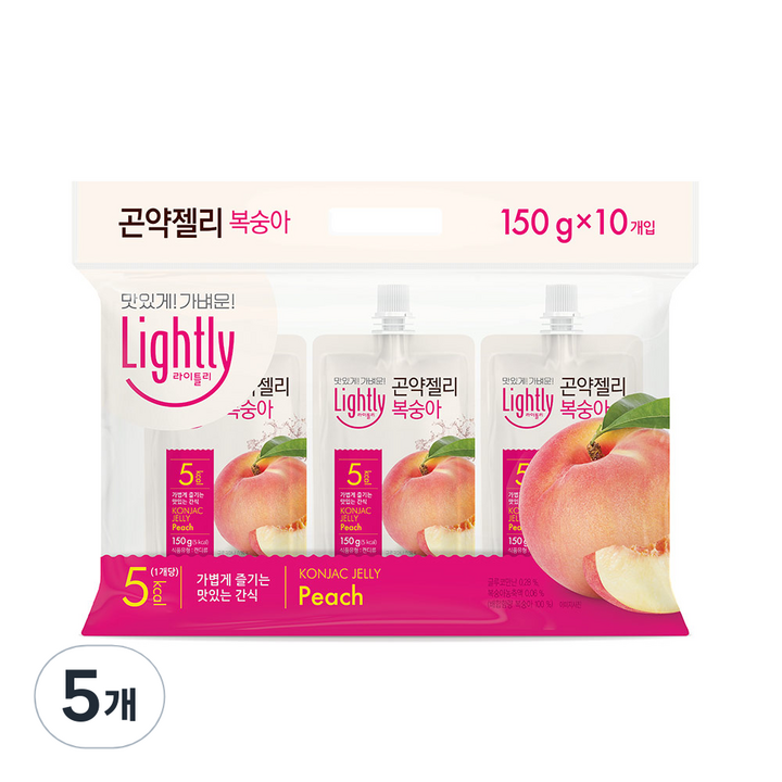 라이틀리 곤약젤리 복숭아, 1.5kg, 5개