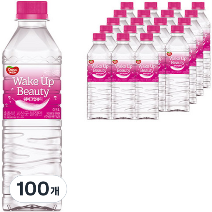동원 웨이크업뷰티 생수, 500ml, 100개