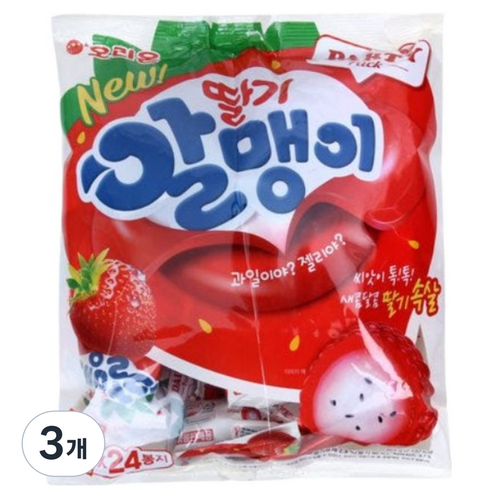 오리온 딸기알맹이 젤리 24p, 3개, 864g