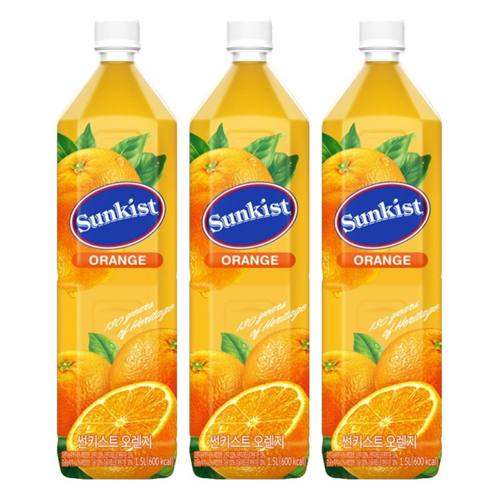 썬키스트 오렌지주스, 1.5L, 3개