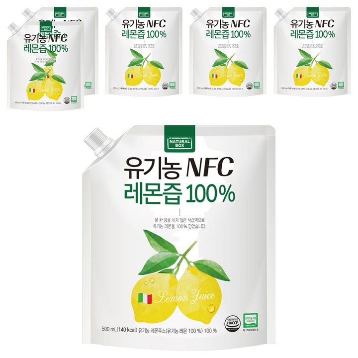 내추럴박스 유기농 NFC 레몬즙, 500ml, 6개