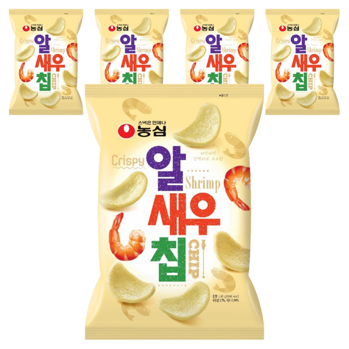 농심 알새우칩, 110g, 5개