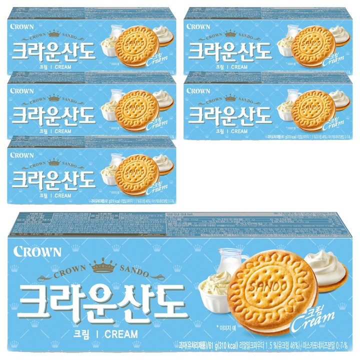크라운산도 크림, 6개, 61g
