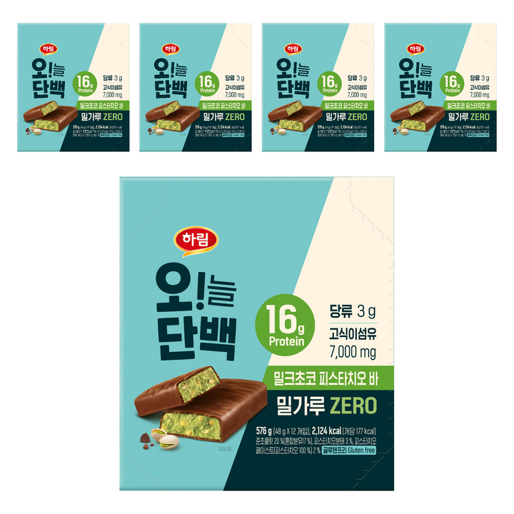 하림 오!늘단백 밀크초코 피스타치오바, 48g, 60개