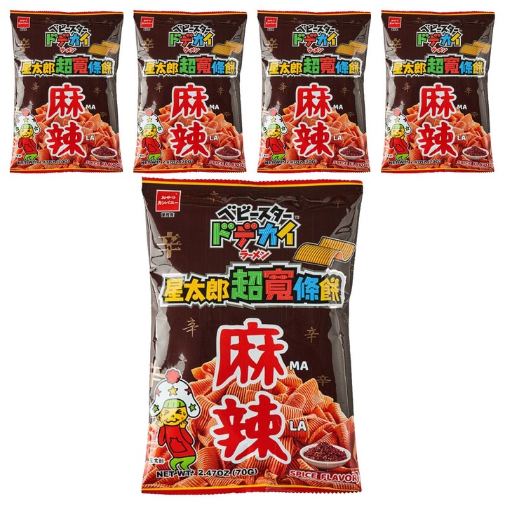 베이비스타 도데카이 라면과자 마라향, 70g, 5개