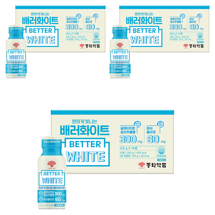 동화약품 환하게 빛나는 배러화이트 글루타치온 음료, 120g, 30개