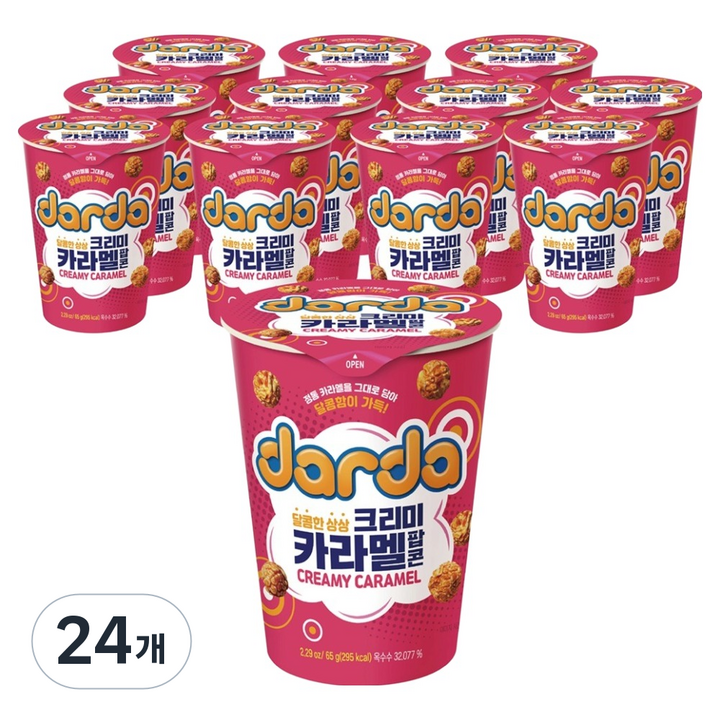 다르다 달콤한상상 크리미 카라멜 팝콘, 65g, 24개