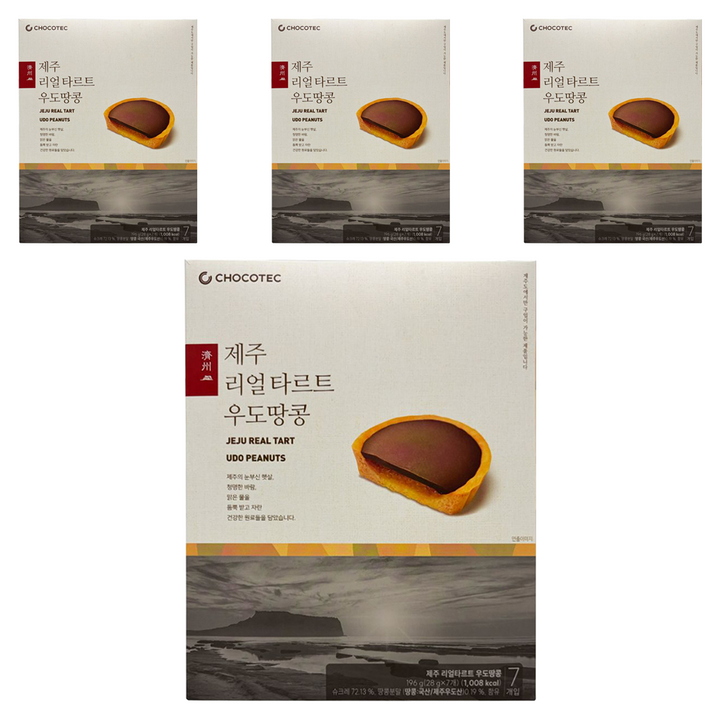 초코텍 제주 리얼 타르트 우도땅콩 7p, 196g, 4개