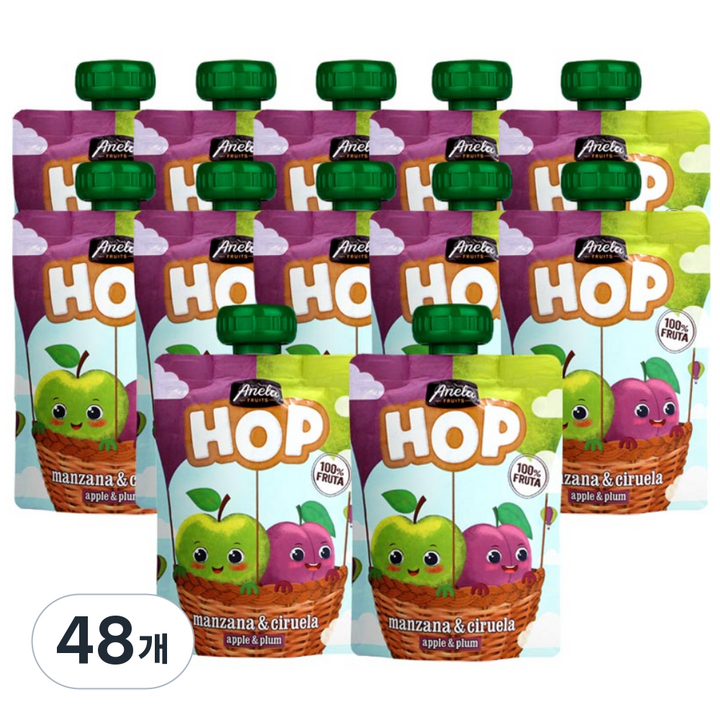아넬라 홉 짜먹는 생과일 퓨레, 100g, 48개, 자두