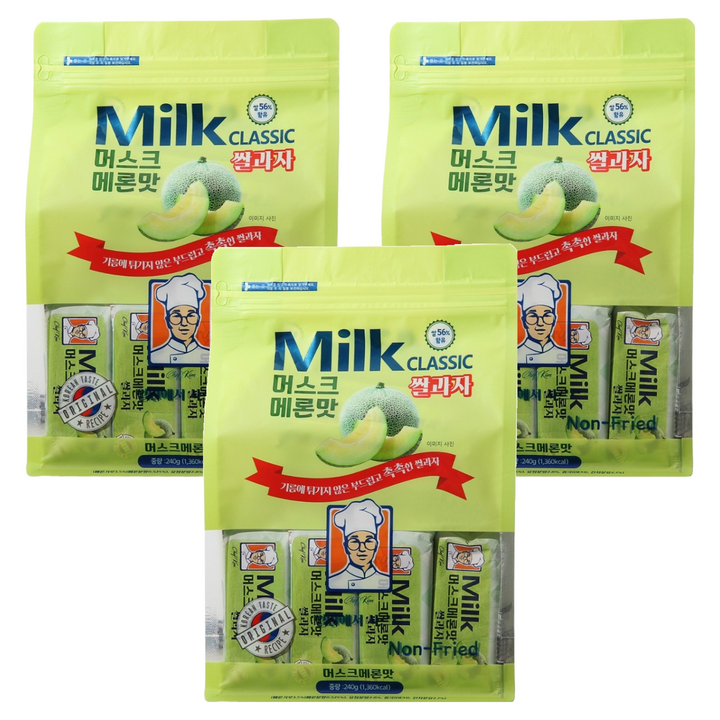밀크클래식쌀과자 머스크메론맛, 240g, 3개