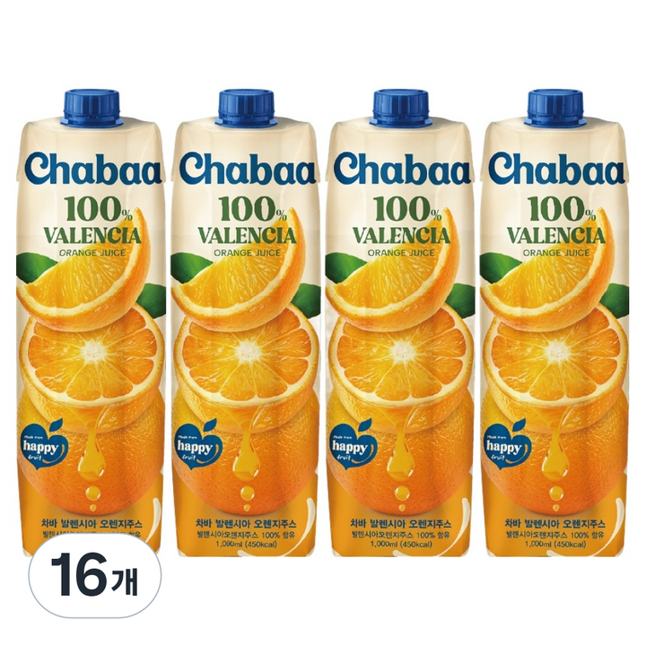 차바 발렌시아오렌지주스, 1L, 16개