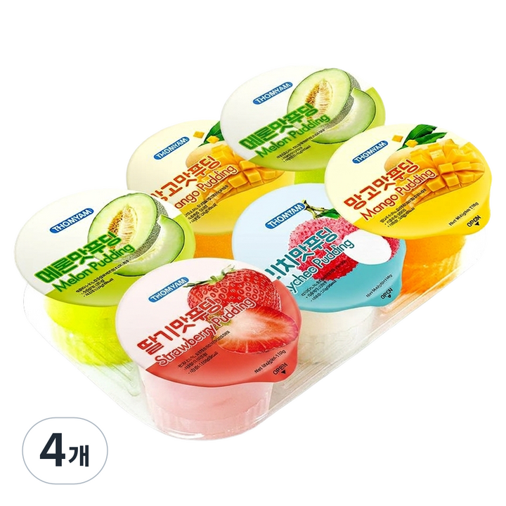 톰얌 혼합 푸딩 6입, 660g, 4개