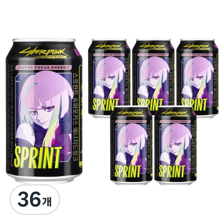 클룹 스프린트 X 사이버펑크 슈퍼포커스 에너지드링크 울트라 바이올렛, 36개, 355ml