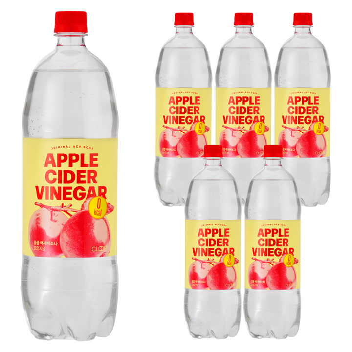 클룹 애사비소다 오리지널 제로 애플 사이다 비니거, 1.5L, 6개