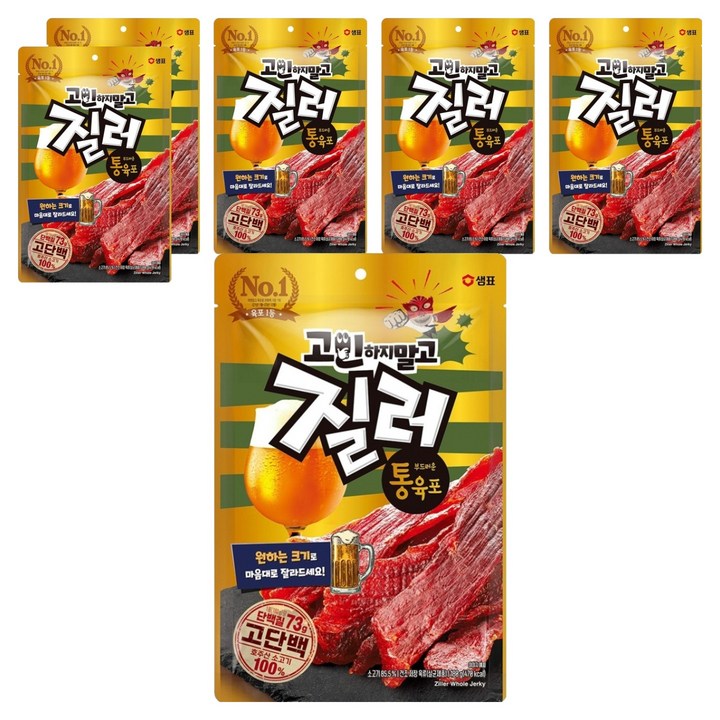 질러 부드러운 통육포, 180g, 6개