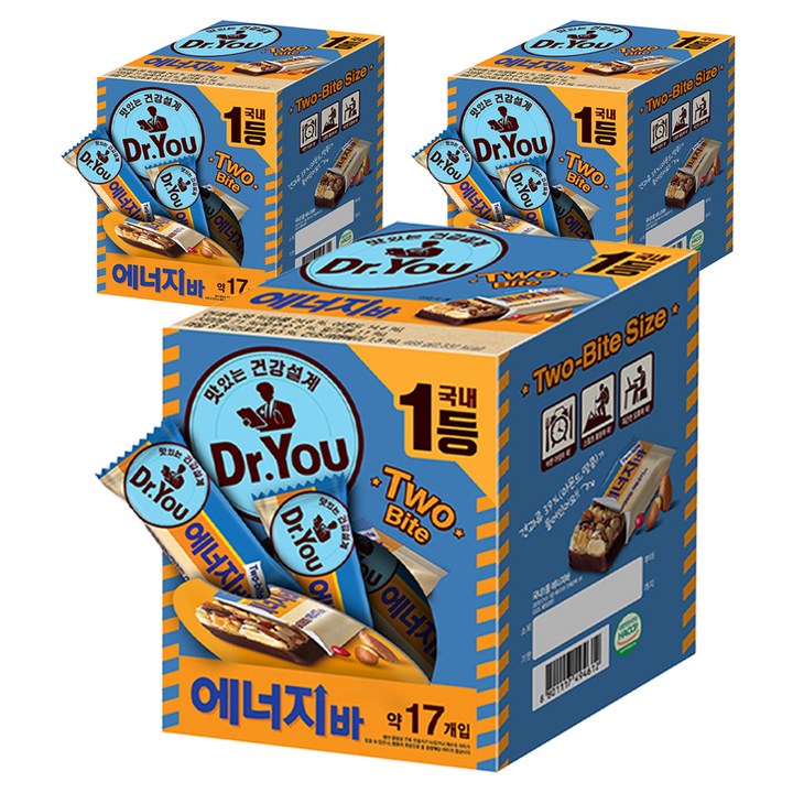 닥터유 에너지바 투바이트, 468g, 3개