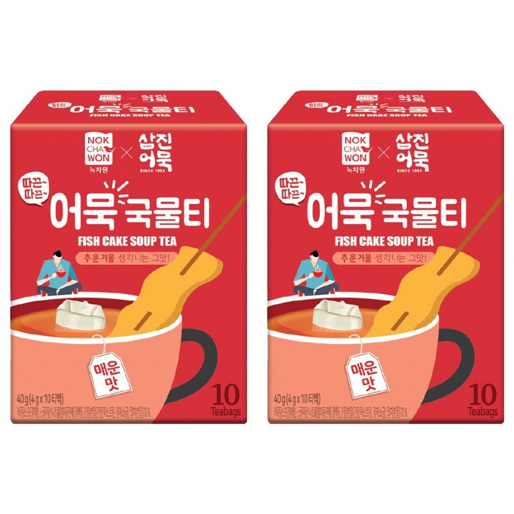 녹차원 따끈따끈 어묵국물티 매운맛, 4g, 10개입, 2개