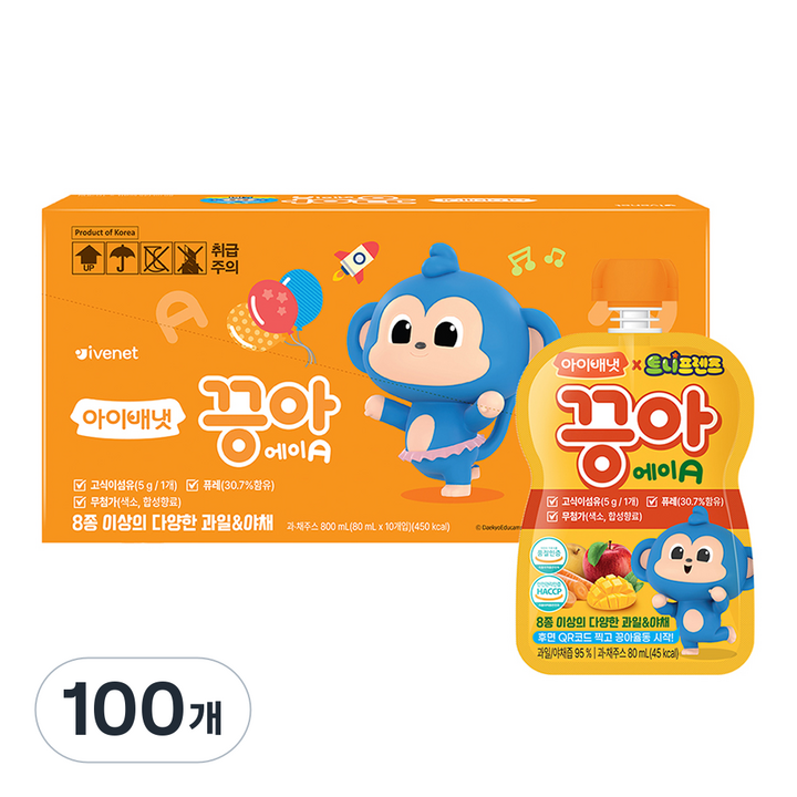 아이배냇 끙아 과일야채주스, 80ml, 100개