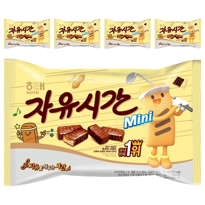 자유시간 미니 초콜릿, 500g, 5개