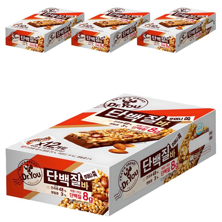 닥터유 단백질바 주머니쏙, 408g, 4개