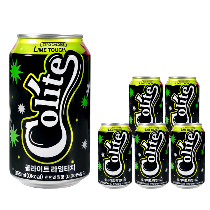 콜라이트 라임터치 제로콜라, 6개, 355ml